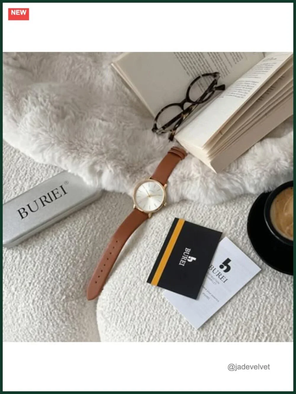 Women's Minimalist Analog Leather Quartz Watch - Large Face, Waterproof